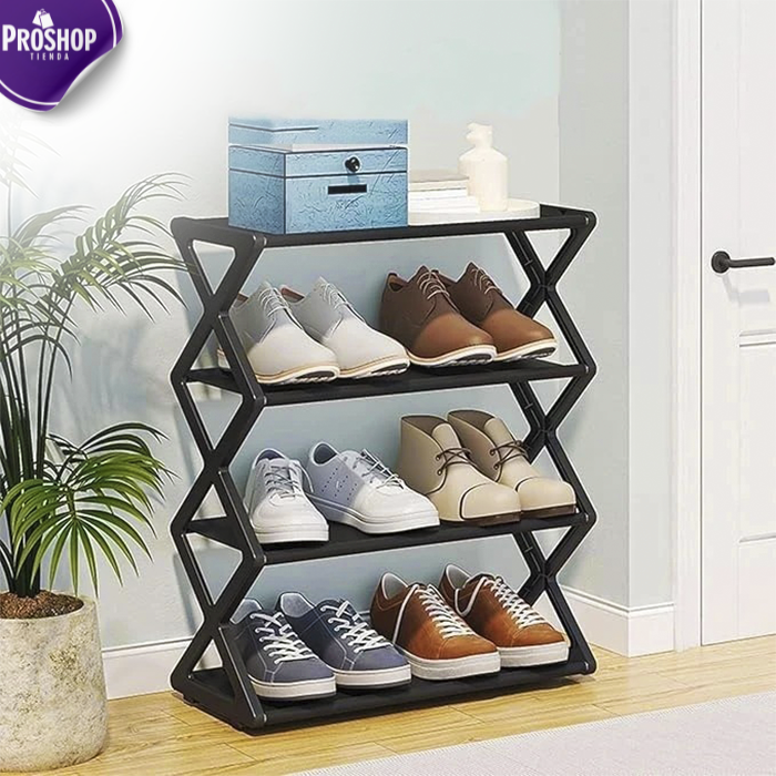 Estante para zapatos en forma de X - ¡Organice sus zapatos con estilo y practicidad!