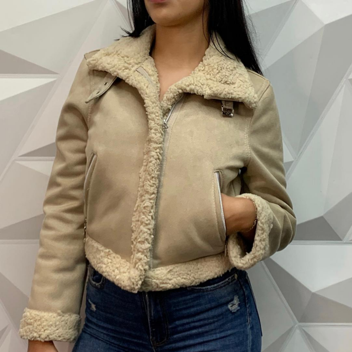 Chaqueta gamuza forrada en ovejero - Estilo clásico y la comodidad incomparable