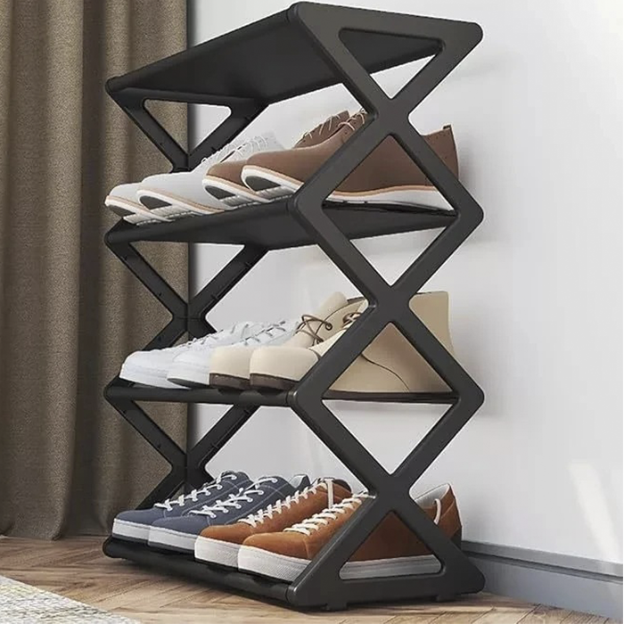 Estante para zapatos en forma de X - ¡Organice sus zapatos con estilo y practicidad!