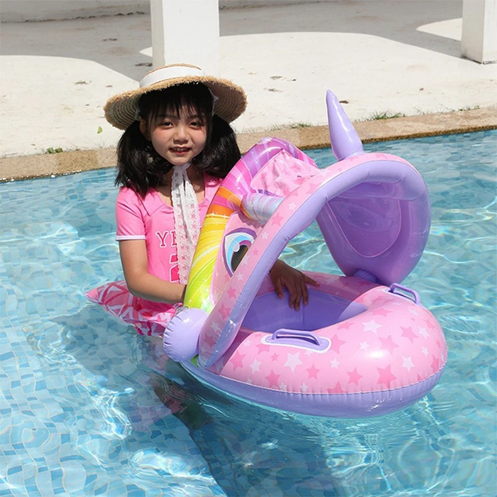 Flotador Bebés Camaleon Techo Niño Niña - Forma de Unicornio Rosa